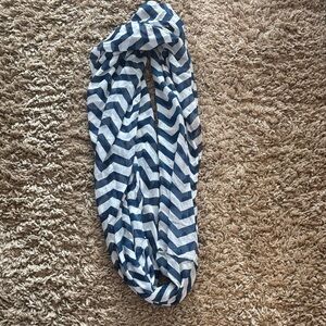 Blue and White Chevron Infinity Scarf